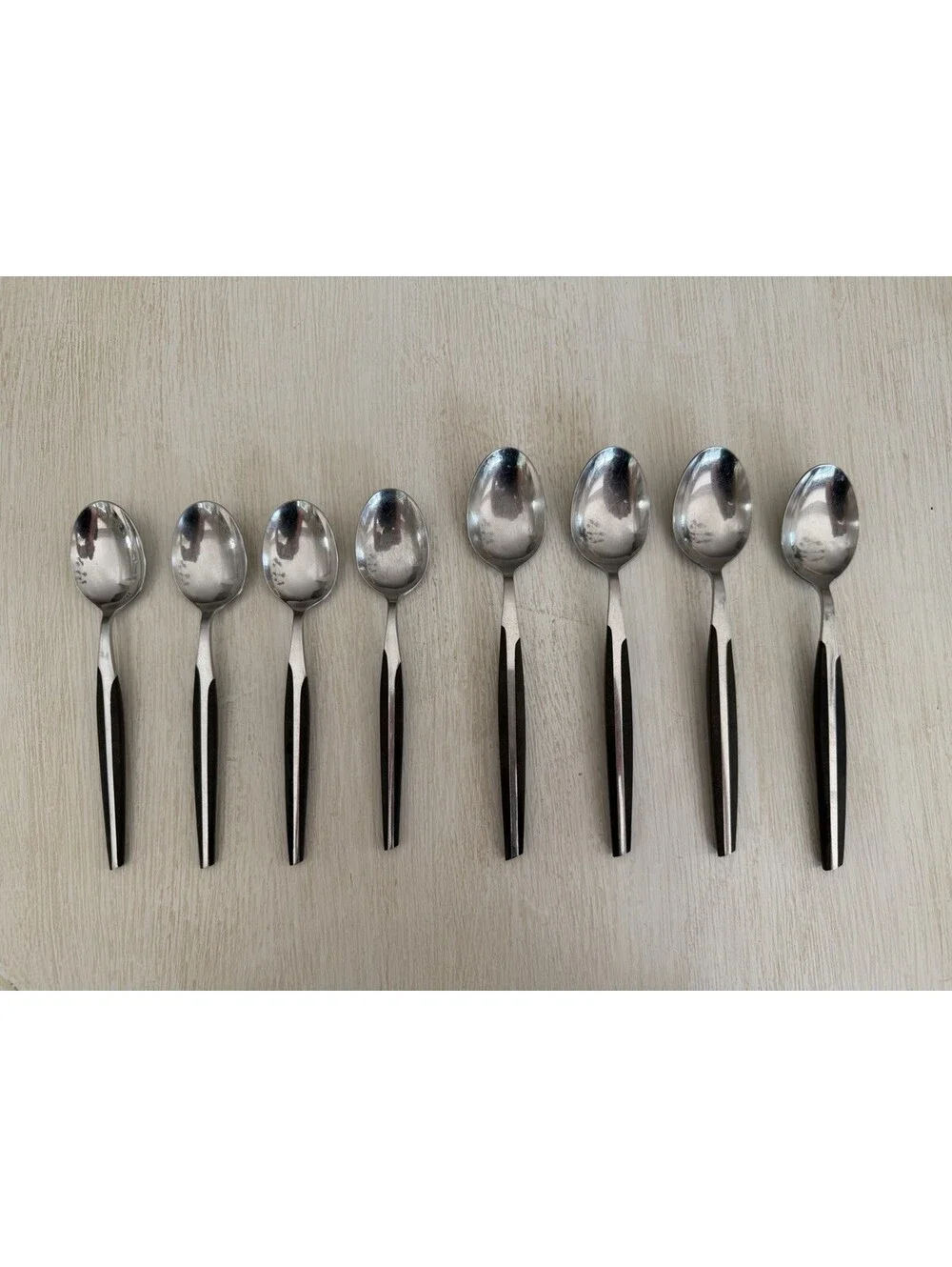 MCM Eldan Stainless Spoons Set Of 8 ELD2 Black Faux Wood – Japan